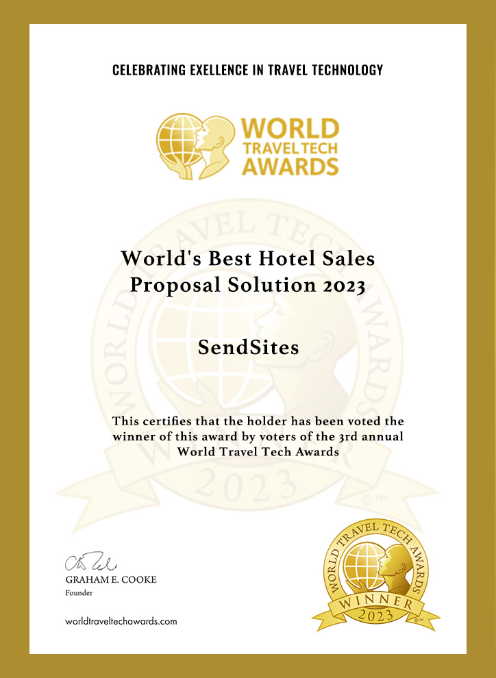 Sendsites Travel Tech award
